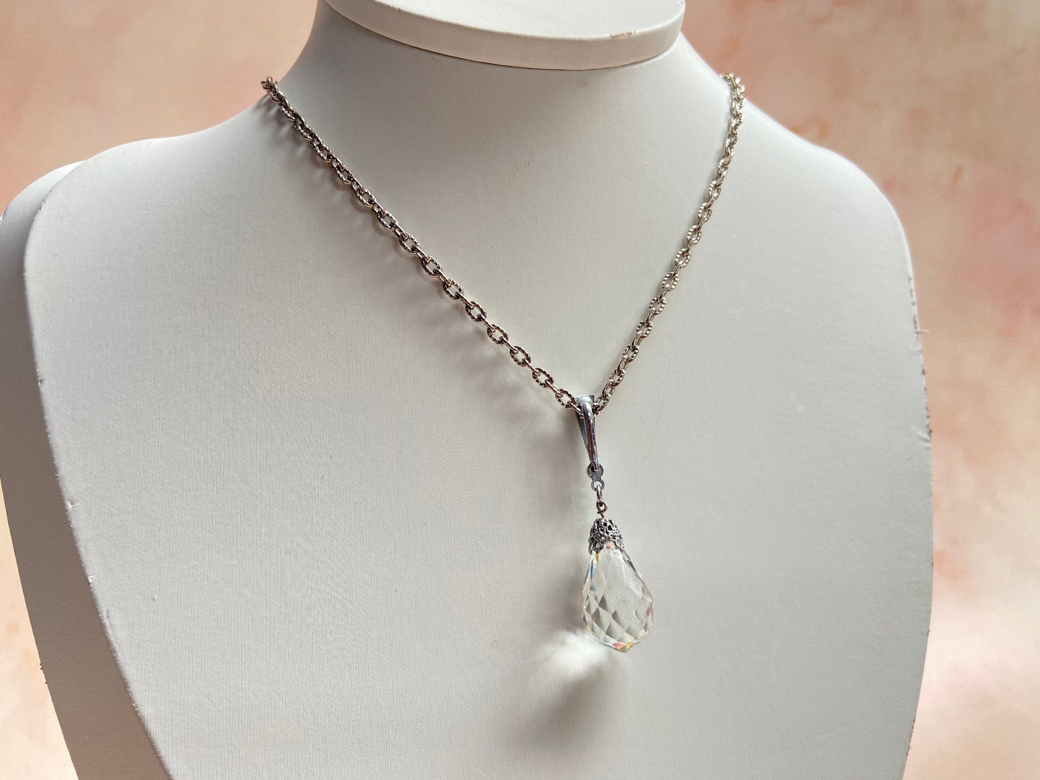 Antique Edwardian Rock Crystal Beaded Necklace - Vintage Jewellery UK –  Mayveda Jewelry